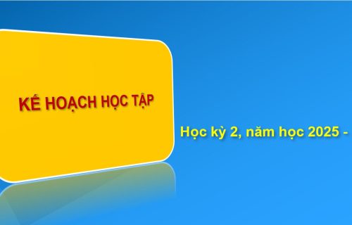 Kế hoạch học tập Học kỳ 2, năm học 2025 – 2026